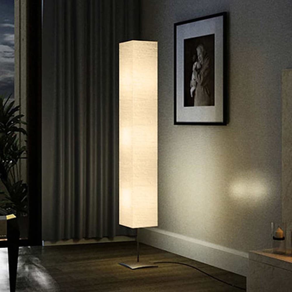 Gulvlampe 170 cm – Beige / Gulvlampe i rispapir / Stemningslampe med fotbryter