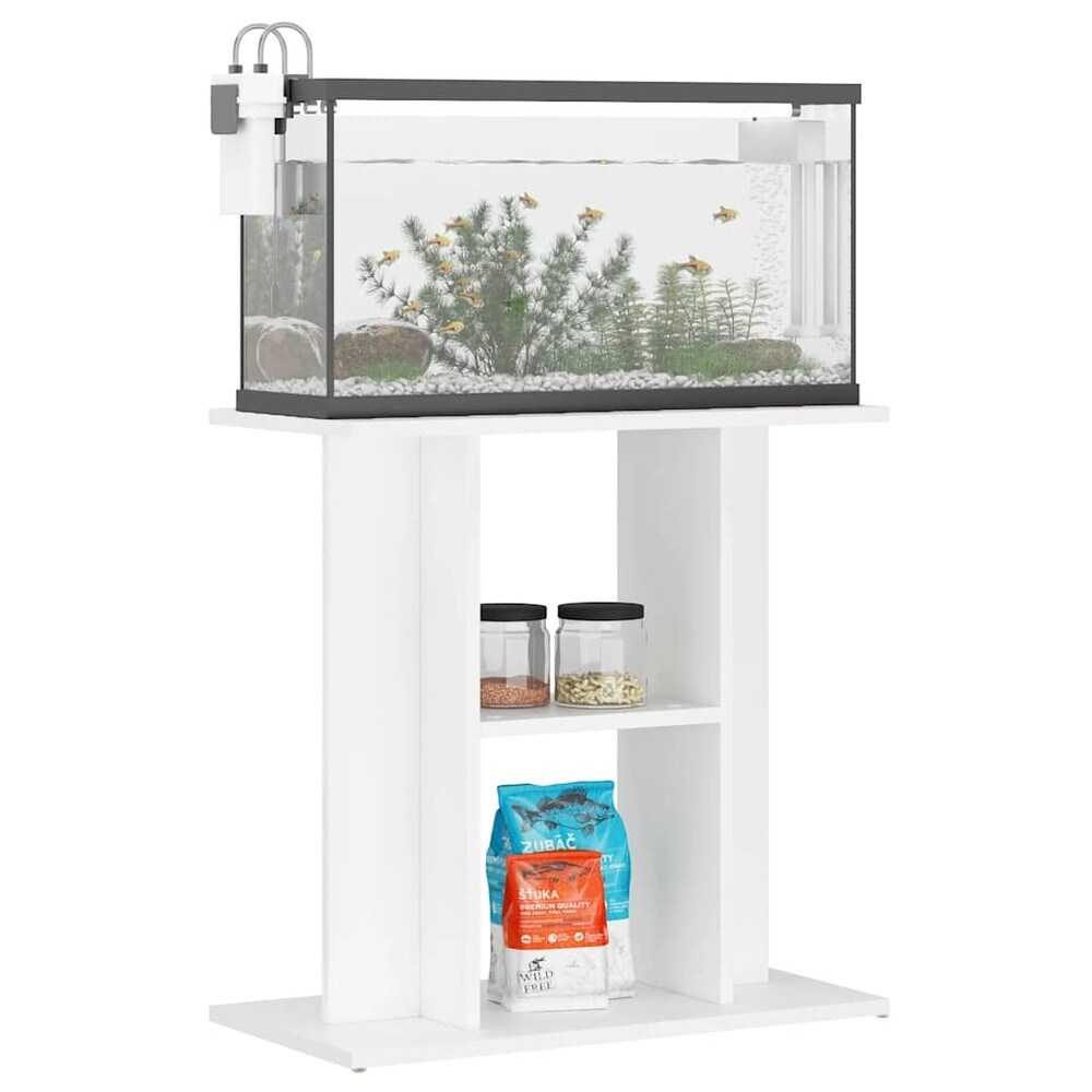 Akvariumbord 60x30x60 cm – Hvit / Akvariestativ med hyller / Akvariumbord med oppbevaringsplass