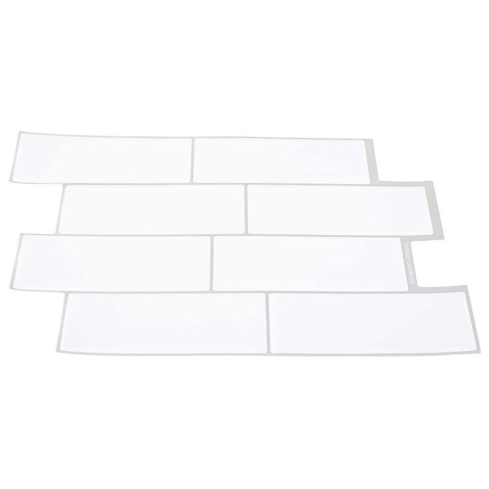 10 stk selvklebende veggfliser 29×21 cm / metrofliser / veggdekor – Hvit/grå