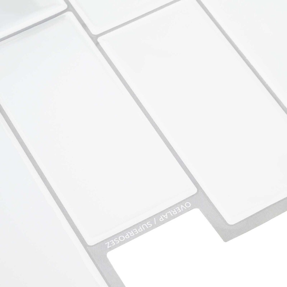 10 stk selvklebende veggfliser 29×21 cm / metrofliser / veggdekor – Hvit/grå