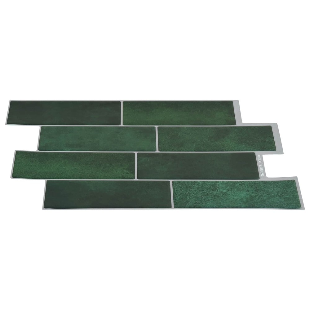 10 stk selvklebende veggfliser 29×21 cm / metrofliser / veggdekor – Mørkegrønn