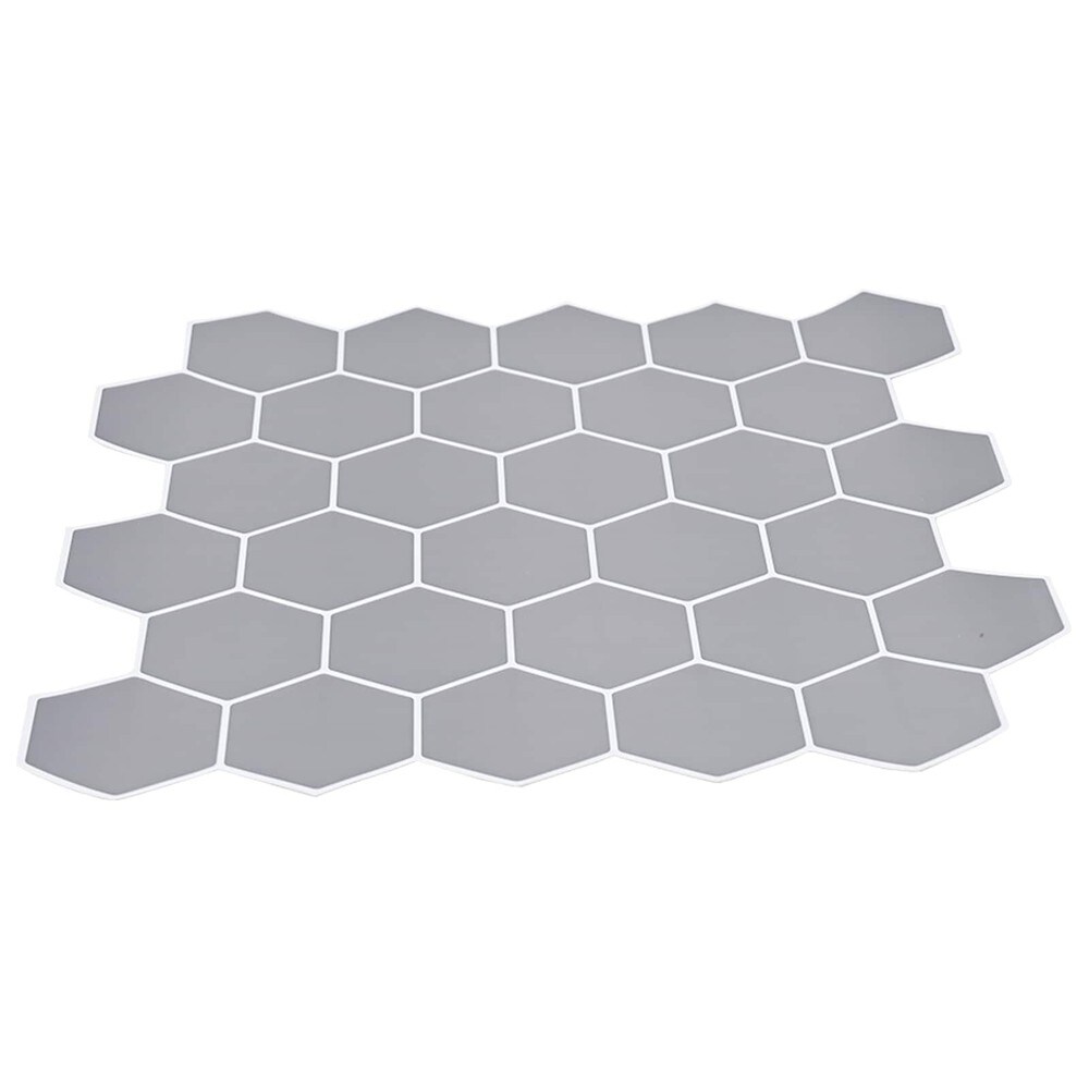10 stk selvklebende veggfliser 30×30 cm / sekskantfliser / veggdekor – Grå