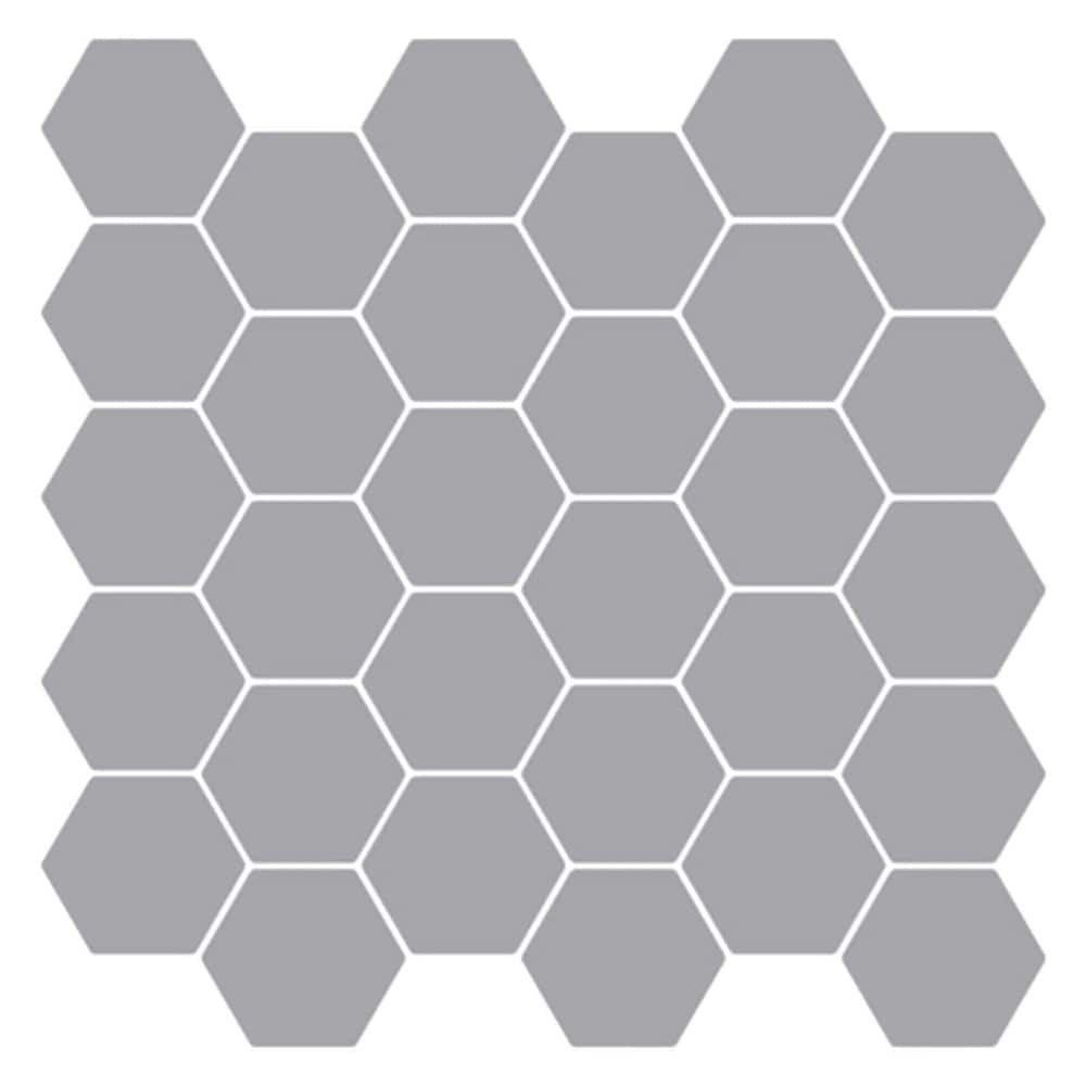 10 stk selvklebende veggfliser 30×30 cm / sekskantfliser / veggdekor – Grå
