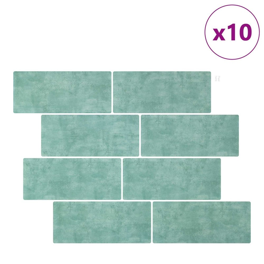 10 stk selvklebende veggfliser 29×21 cm / metrofliser / veggdekor – Grågrønn