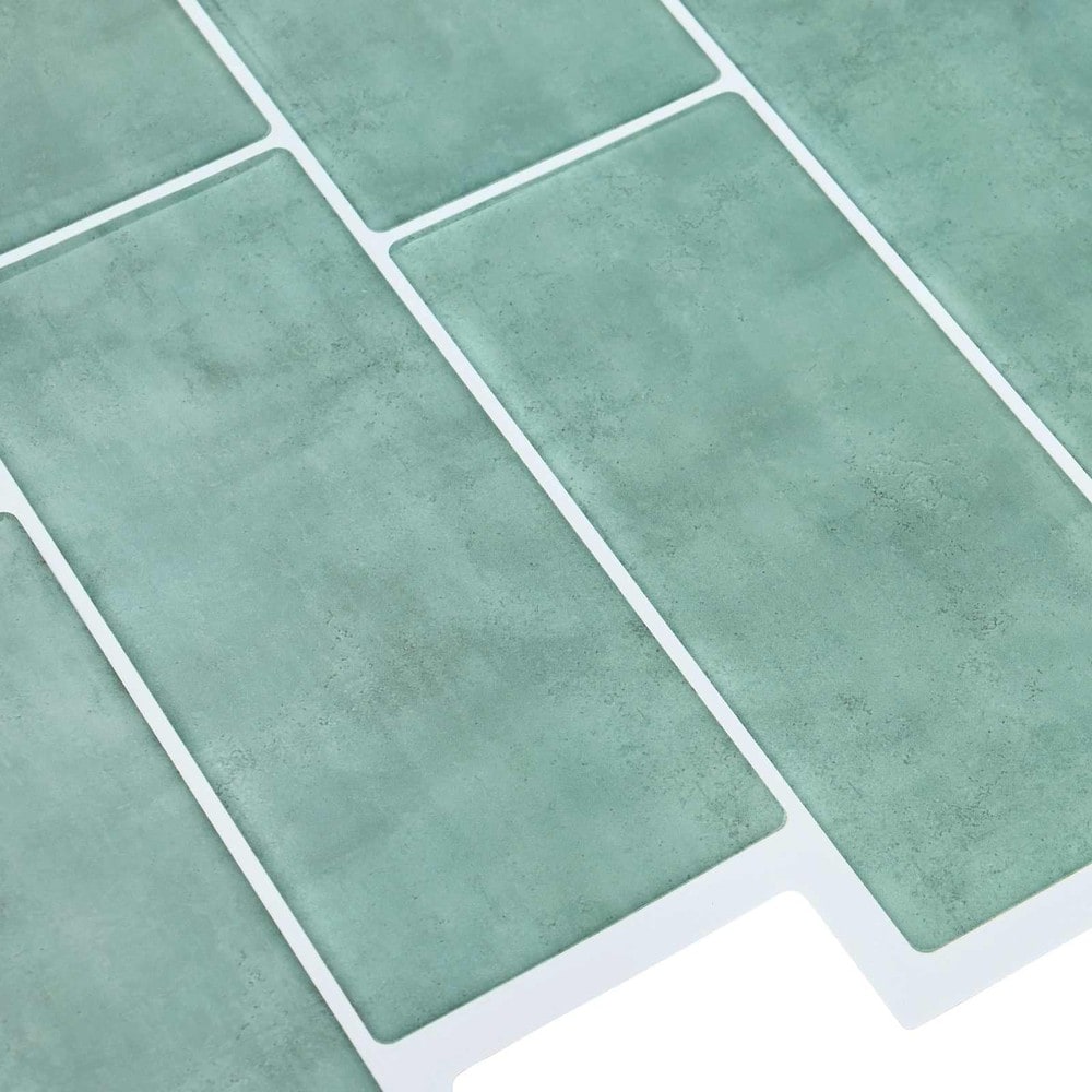 10 stk selvklebende veggfliser 29×21 cm / metrofliser / veggdekor – Grågrønn