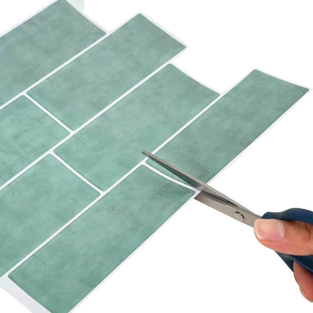 10 stk selvklebende veggfliser 29×21 cm / metrofliser / veggdekor – Grågrønn