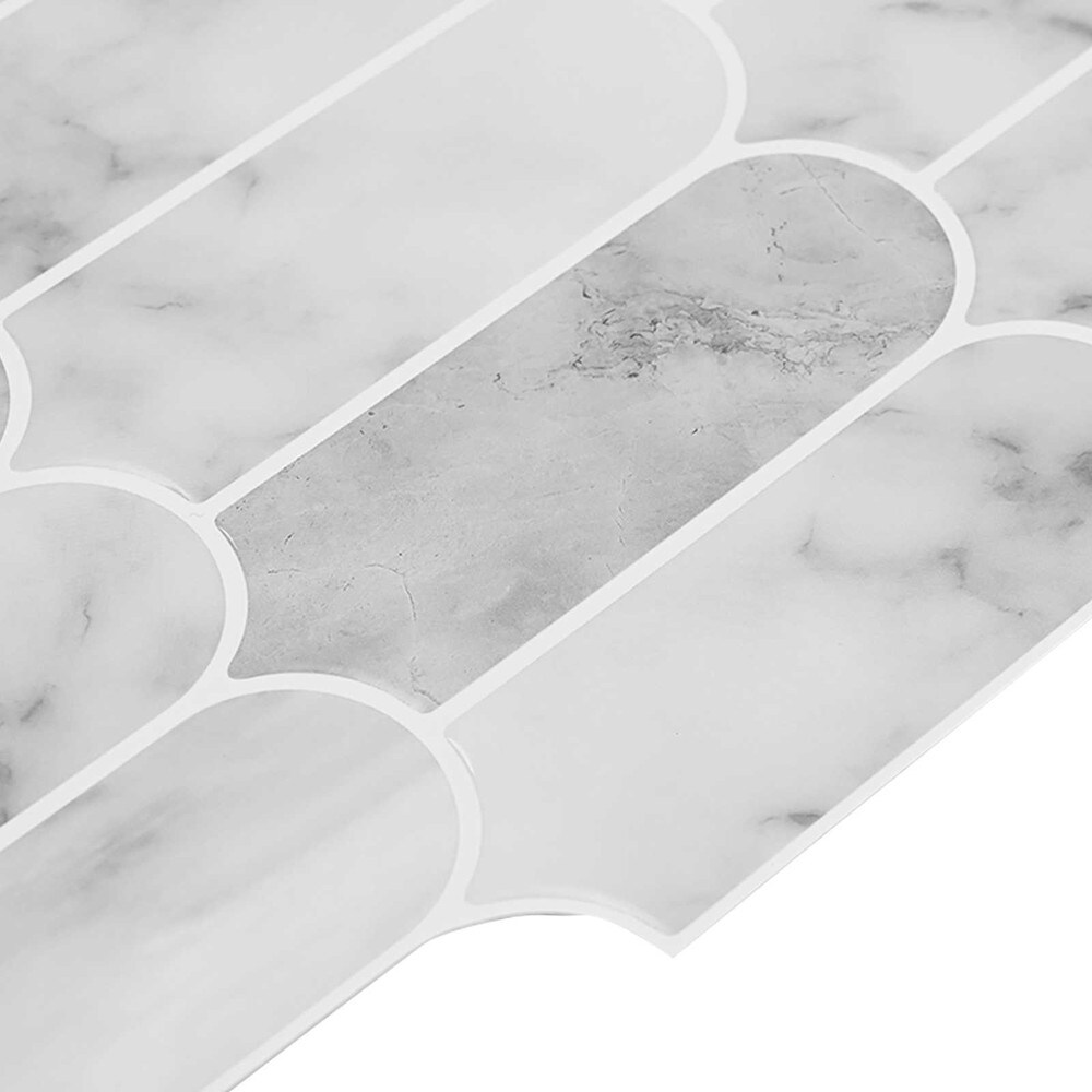 10 stk selvklebende veggfliser 30×30 cm / dekorplater med fjærmønster – Grå marmor