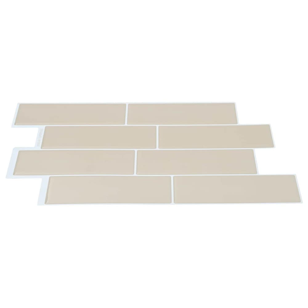 10 stk selvklebende veggfliser 29×21 cm / metrofliser / veggdekor – Beige