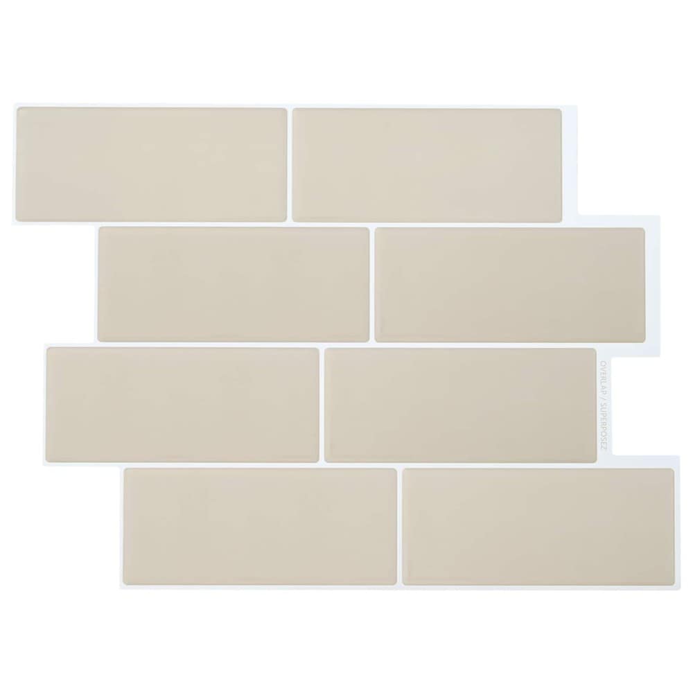 10 stk selvklebende veggfliser 29×21 cm / metrofliser / veggdekor – Beige