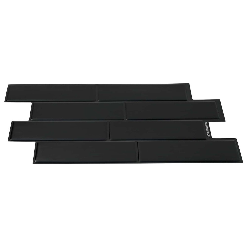 10 stk selvklebende veggfliser 29×21 cm / metrofliser / veggdekor – Svart