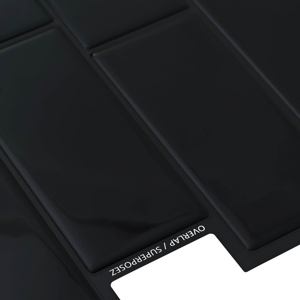 10 stk selvklebende veggfliser 29×21 cm / metrofliser / veggdekor – Svart