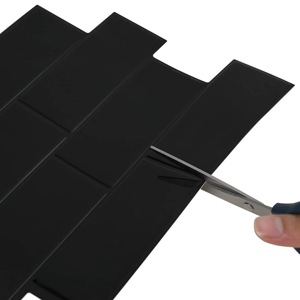 10 stk selvklebende veggfliser 29×21 cm / metrofliser / veggdekor – Svart