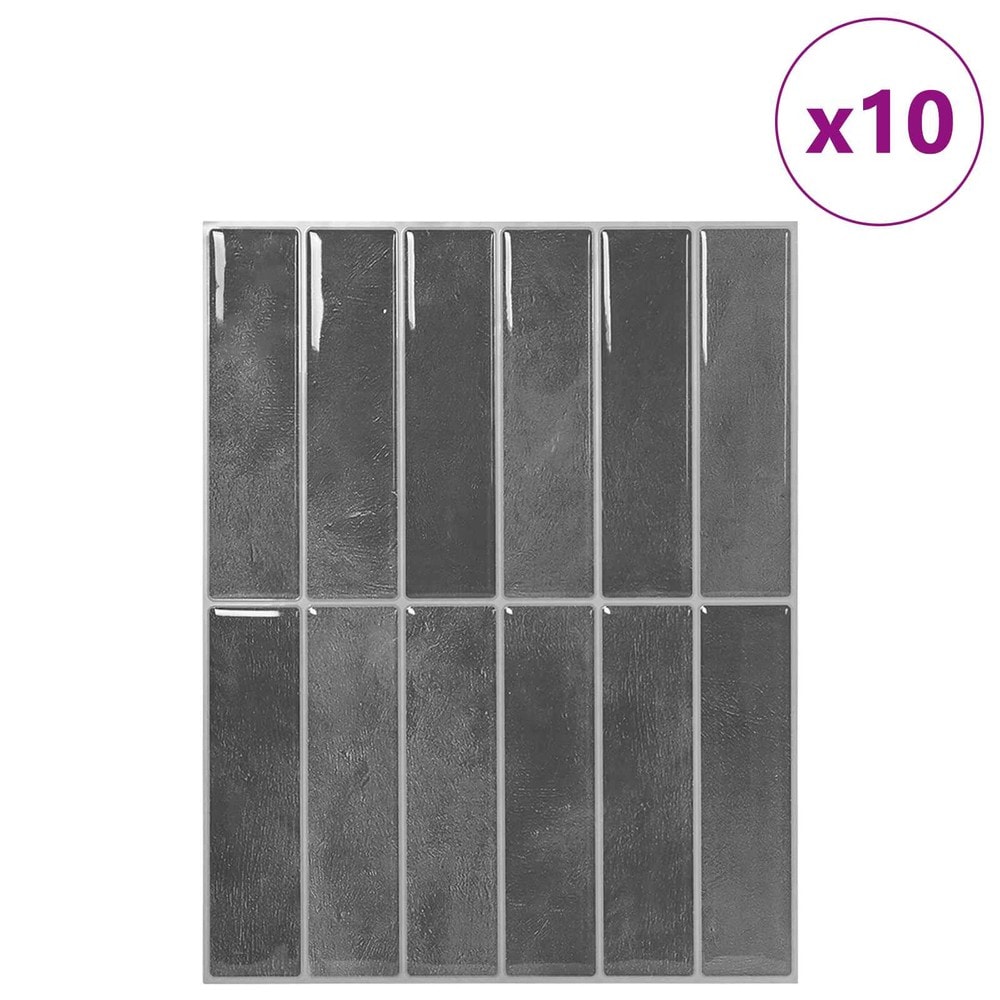 10 stk selvklebende veggfliser 29×23 cm / dekorplater / veggdekor – Grå