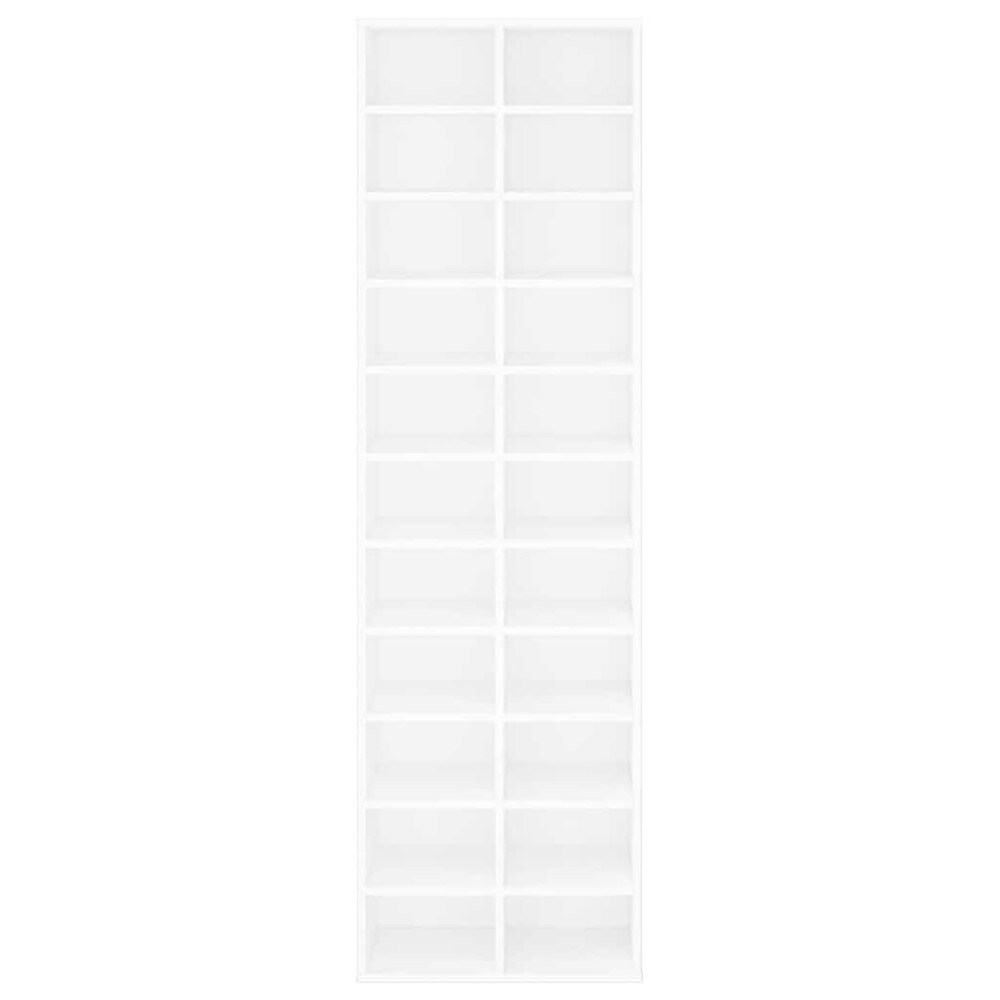 Skohylle 54×34×183 cm / reol med 22 rom / høy skooppbevaring – Hvit