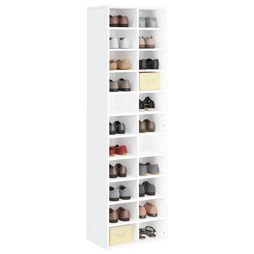 Skohylle 54×34×183 cm / reol med 22 rom / høy skooppbevaring – Hvit