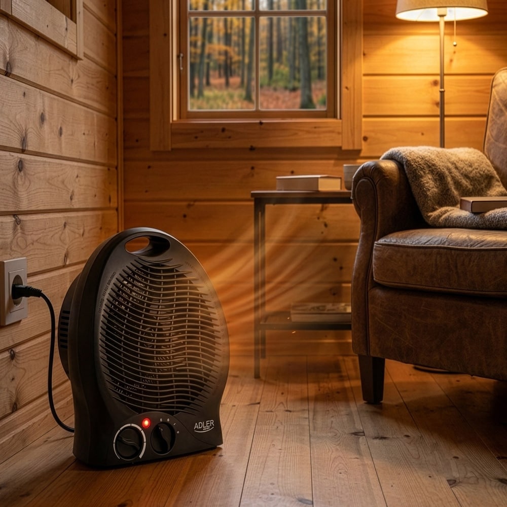 Adler varmevifte 2000 W / Bærbar varmevifte med termostat / Elektrisk tilleggsvarmer