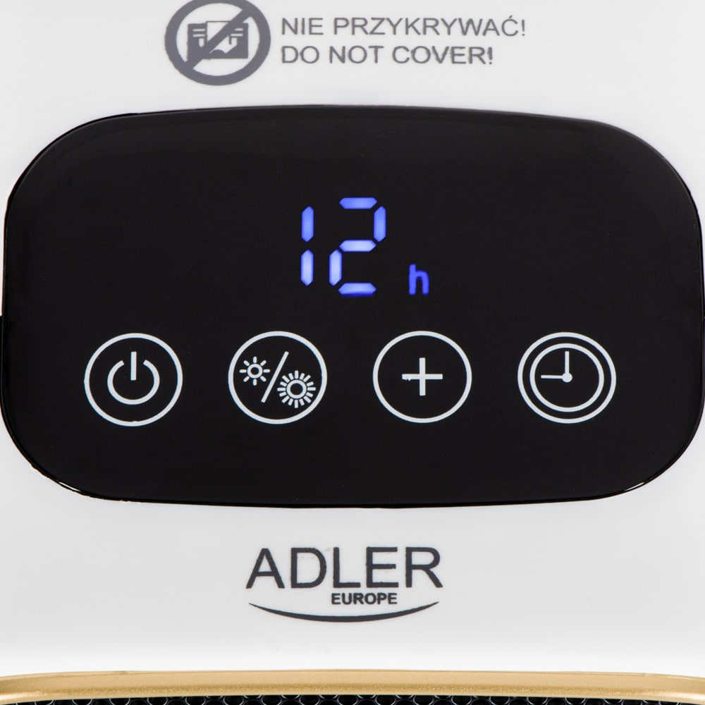 Adler keramisk varmevifte 1000 W med timer / Bærbar keramisk varmeovn / Elektrisk romvarmer