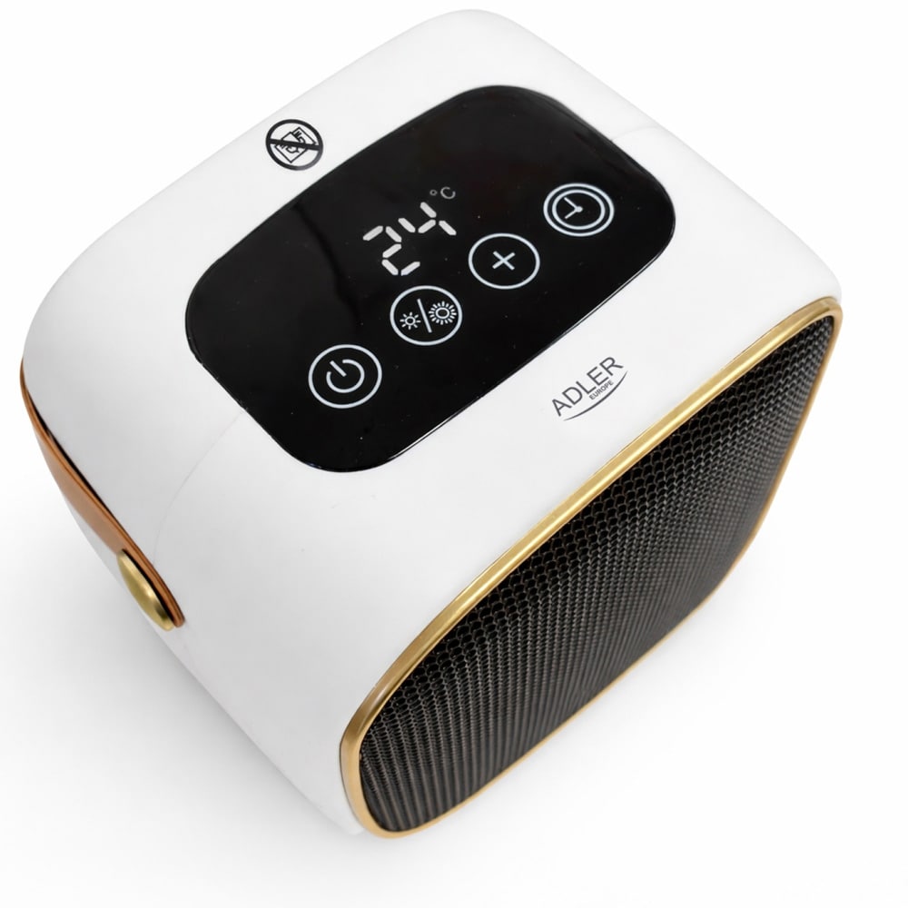Adler keramisk varmevifte 1000 W med timer / Bærbar keramisk varmeovn / Elektrisk romvarmer