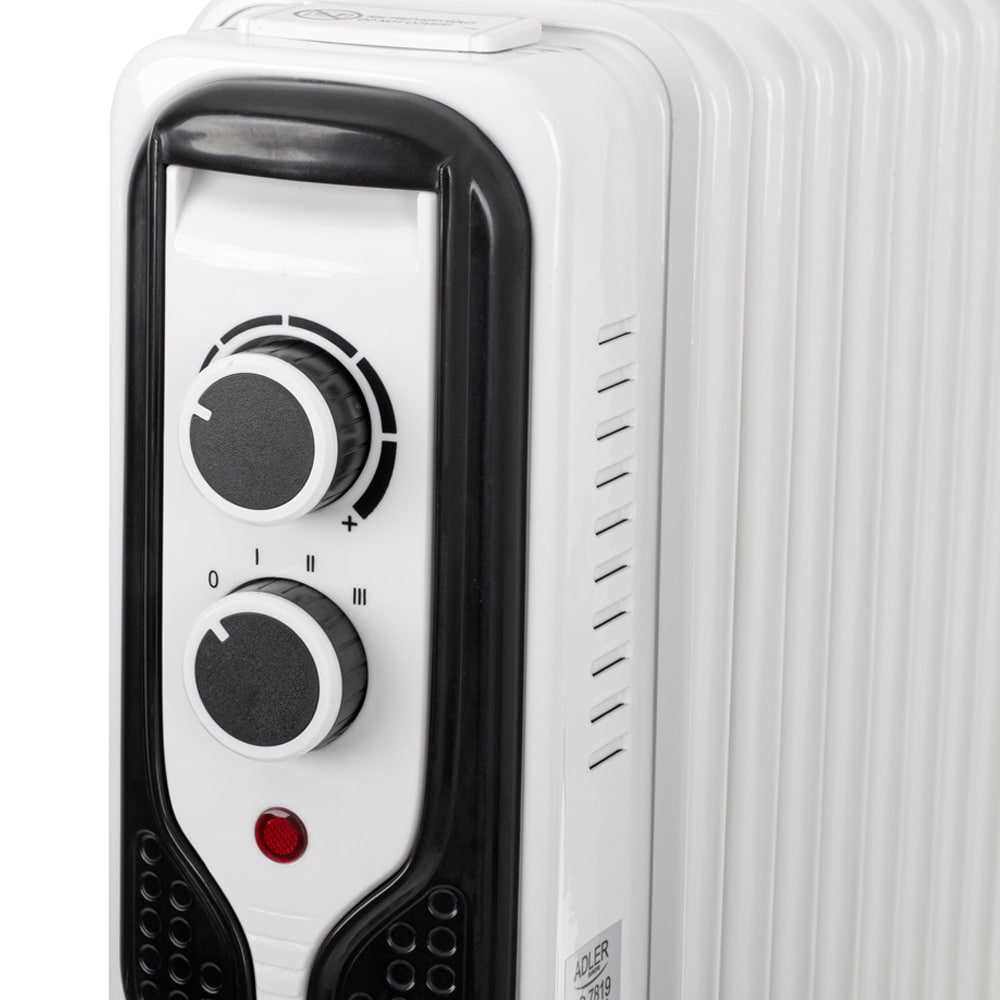 Adler oljevarmer 2000 W / Oljefylt radiator med termostat / Flyttbar varmeenhet