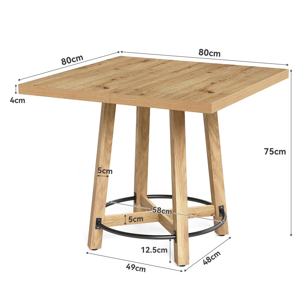 Firkantet spisebord 80 x 80 cm for 2–4 personer / Firkantet kjøkkenbord / Lite spisebord