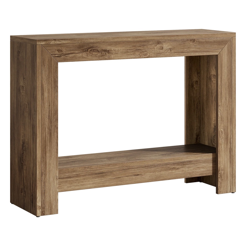 Konsollbord 105×30×80 cm / avlastningsbord / sidebord med hylle – Rustikk brun