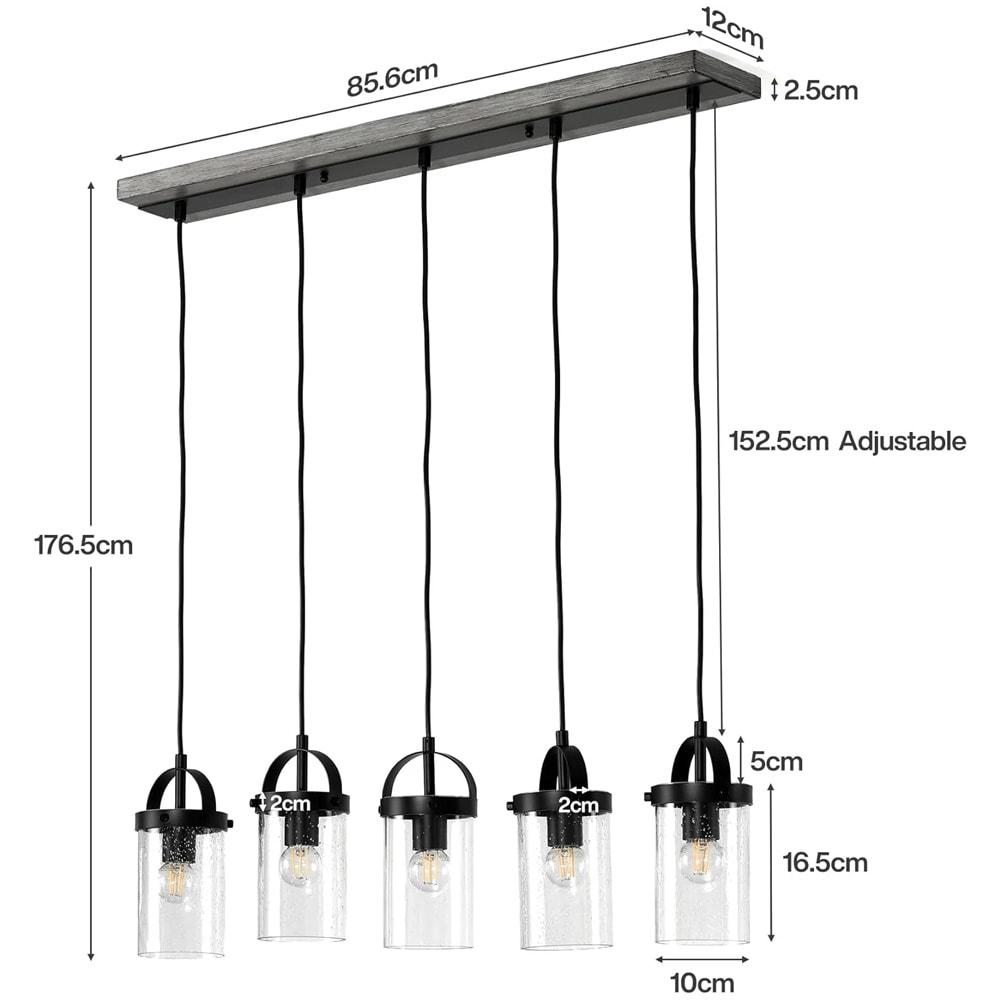 Taklampe med doble glasskupler / pendellampe med justerbar høyde / lampe  til tak – Gull