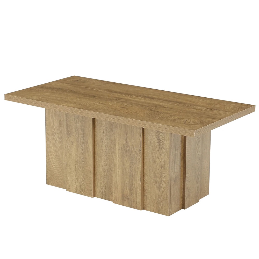 Salongbord 120×60 cm / stuebord / lavt bord med rillet understell – Eik