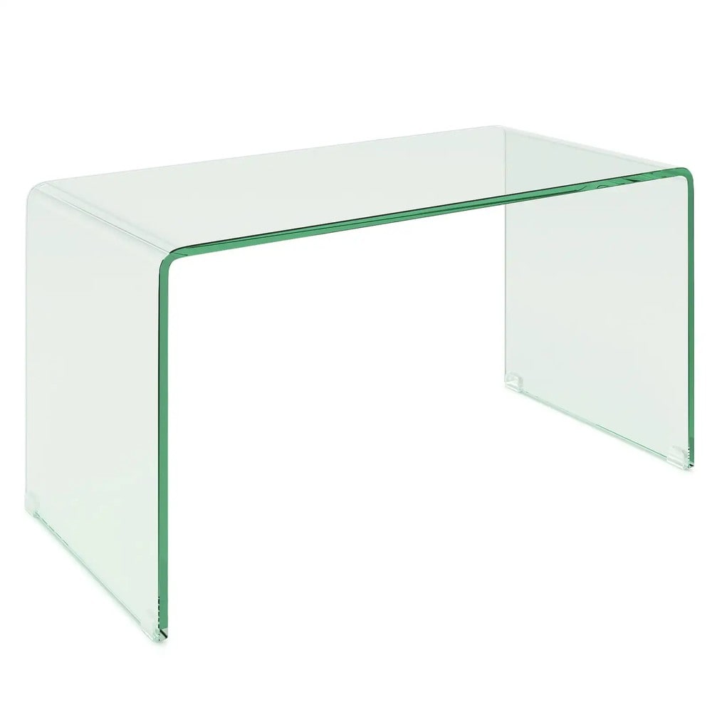 U-formet sidebord i herdet glass 81,5 x 42 x 40 cm – Gjennomsiktig / Glassbord / Sofa-bord i glass