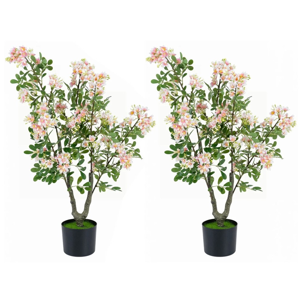 Kunstig tre «Flittige Lisa», 91 cm, 2-pakning – Rosa / Kunstplante i krukke / Blomstrende kunsttre