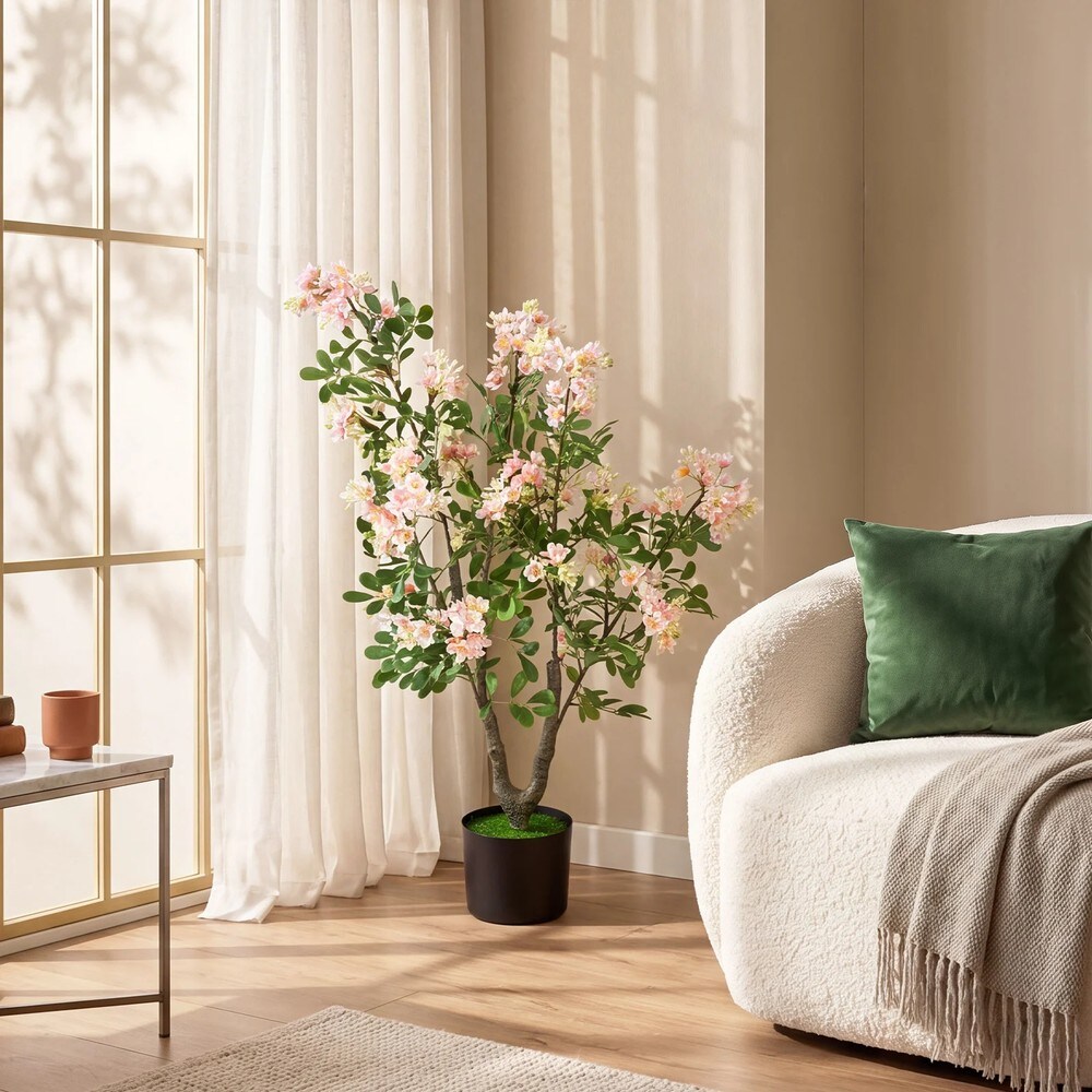 Kunstig tre «Flittige Lisa», 91 cm, 2-pakning – Rosa / Kunstplante i krukke / Blomstrende kunsttre