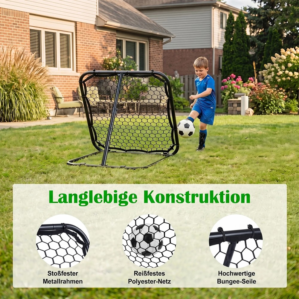 Fotballrebounder 85 x 85 cm med 5 vinkelinnstillinger / Returvegg for fotball / Treningsnett