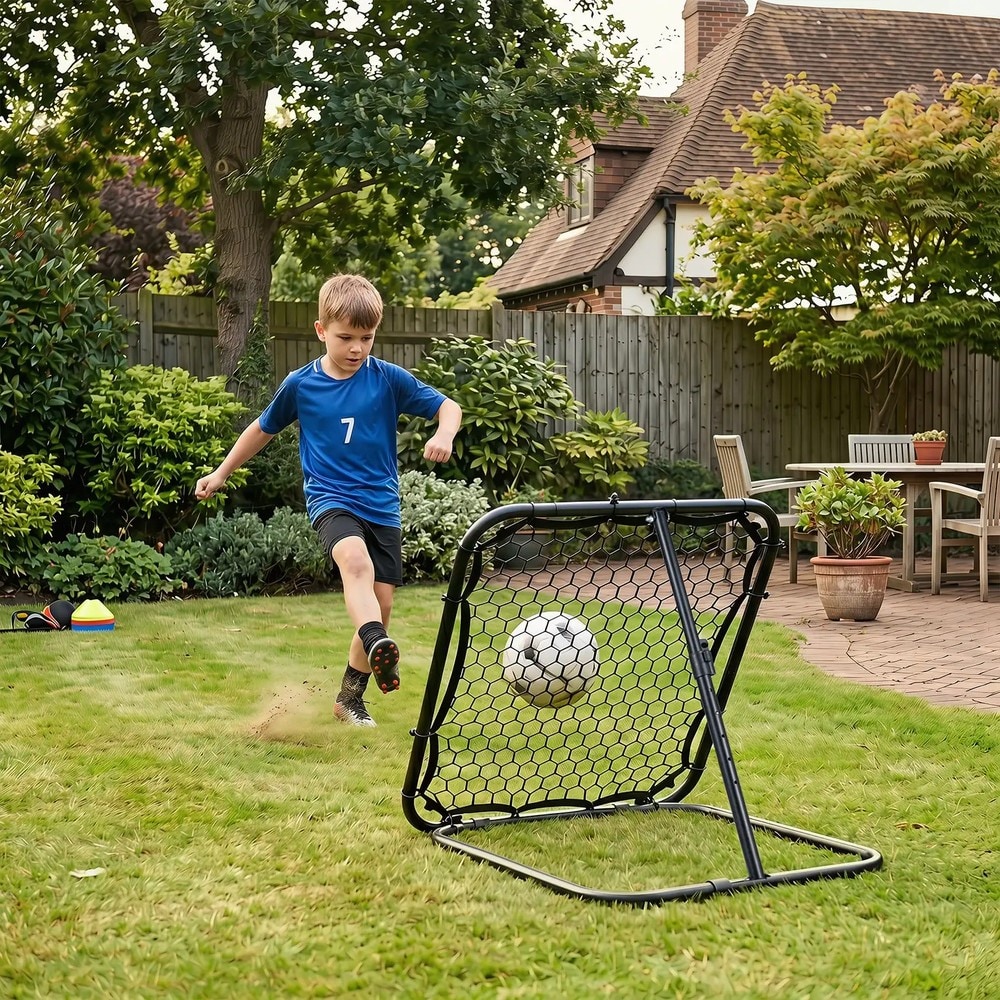 Fotballrebounder 85 x 85 cm med 5 vinkelinnstillinger / Returvegg for fotball / Treningsnett