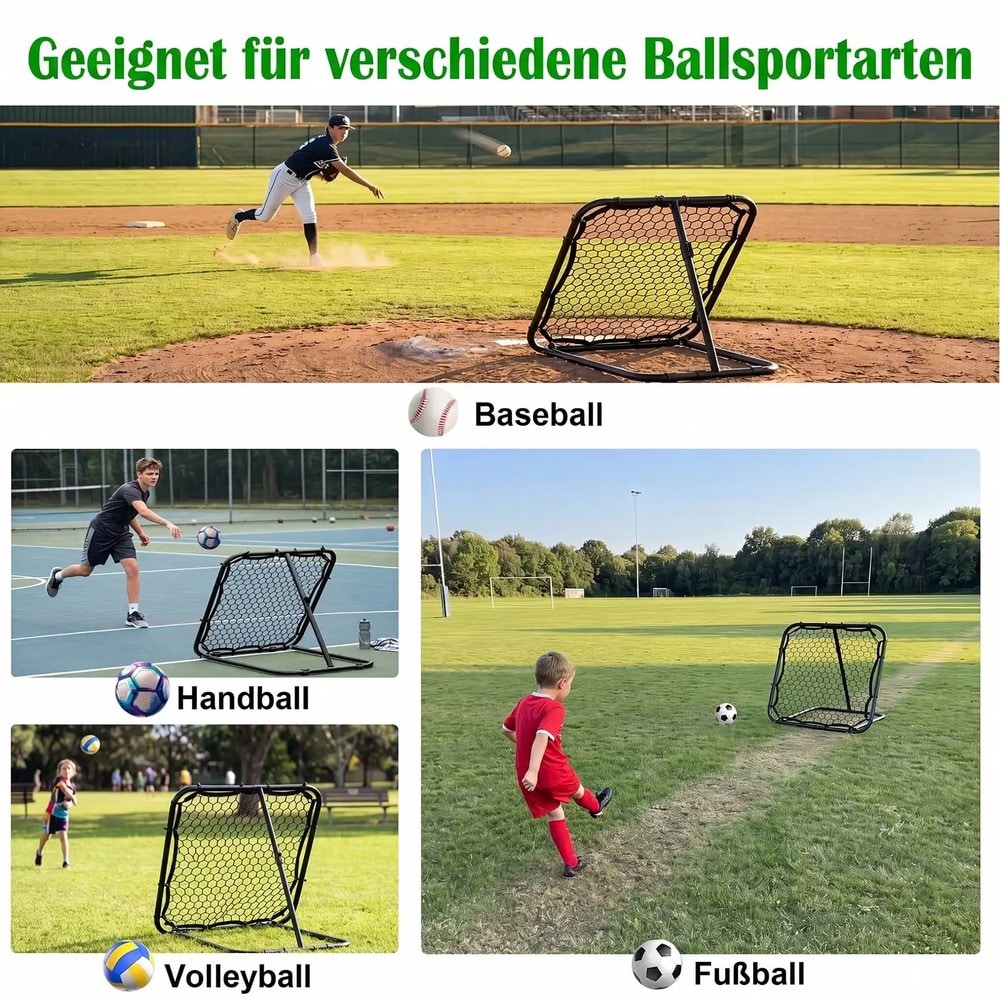 Fotballrebounder 85 x 85 cm med 5 vinkelinnstillinger / Returvegg for fotball / Treningsnett