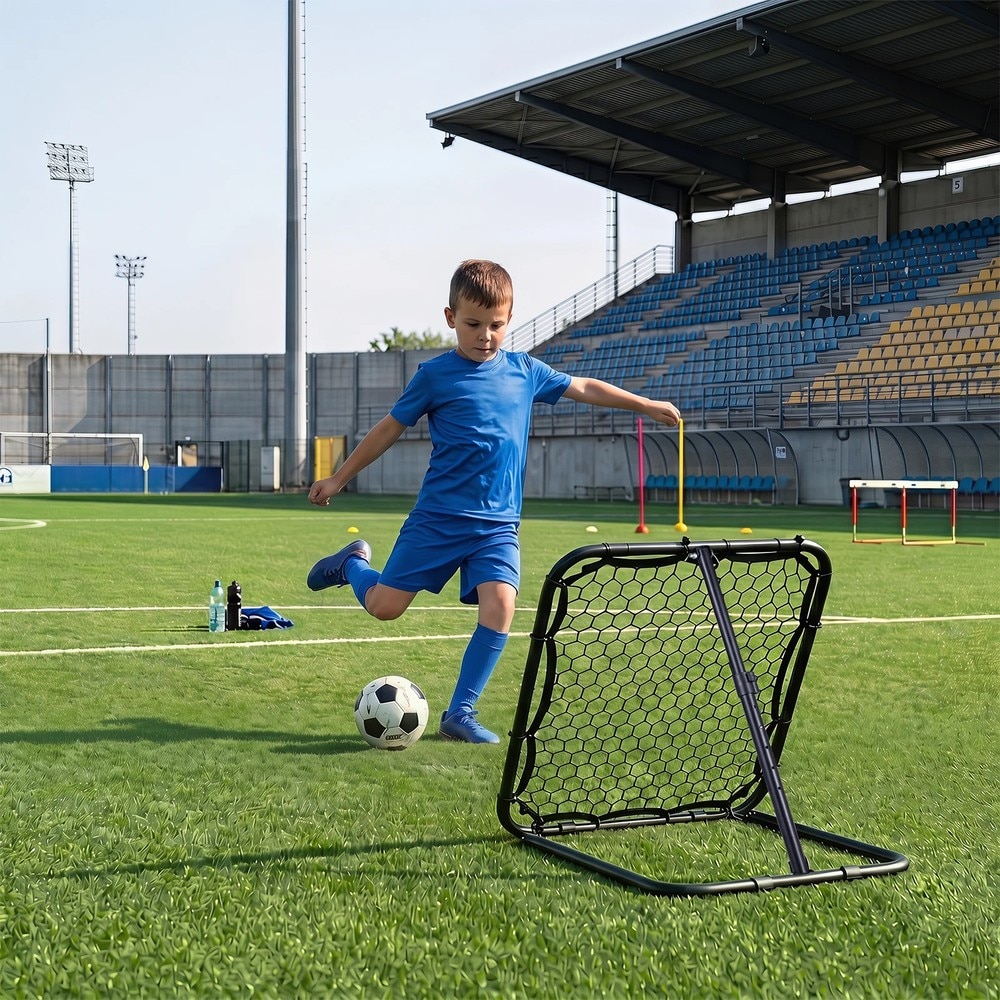 Fotballrebounder 85 x 85 cm med 5 vinkelinnstillinger / Returvegg for fotball / Treningsnett