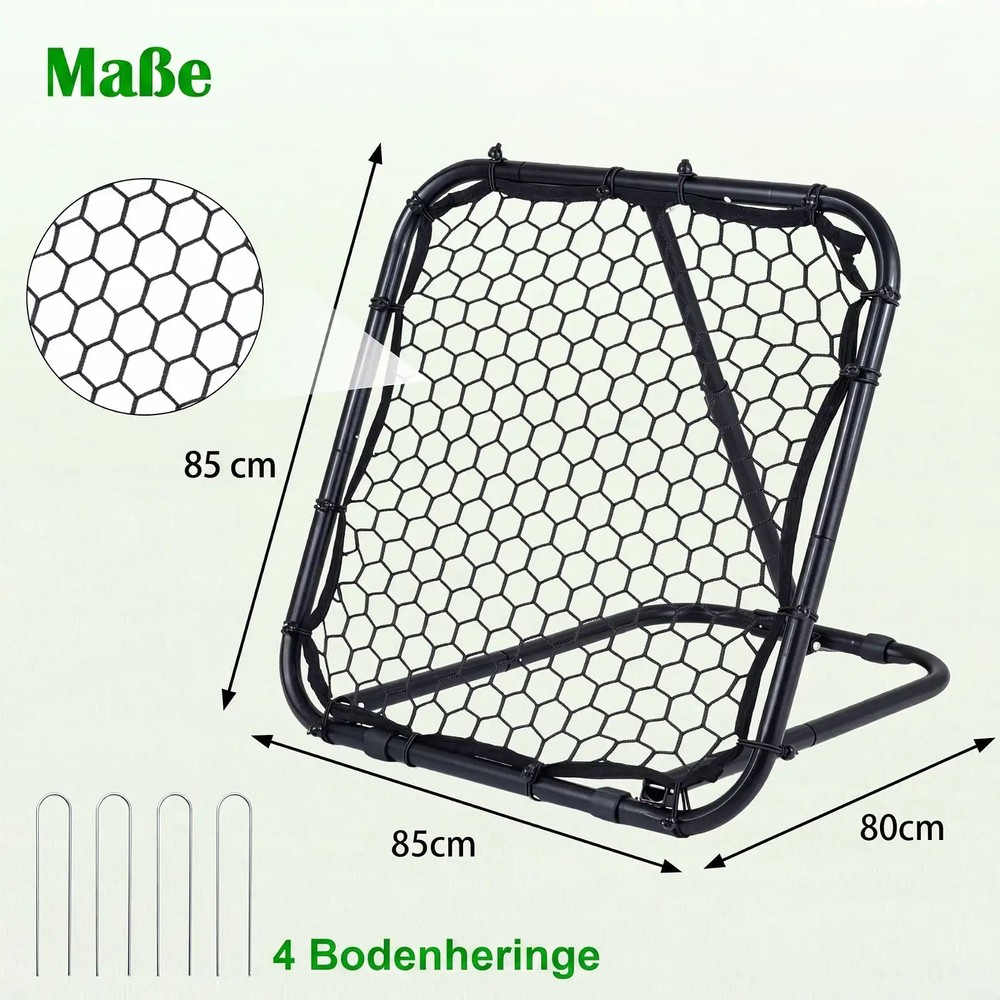 Fotballrebounder 85 x 85 cm med 5 vinkelinnstillinger / Returvegg for fotball / Treningsnett