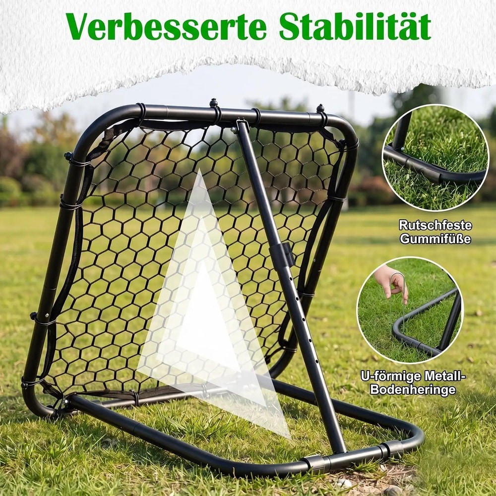 Fotballrebounder 85 x 85 cm med 5 vinkelinnstillinger / Returvegg for fotball / Treningsnett