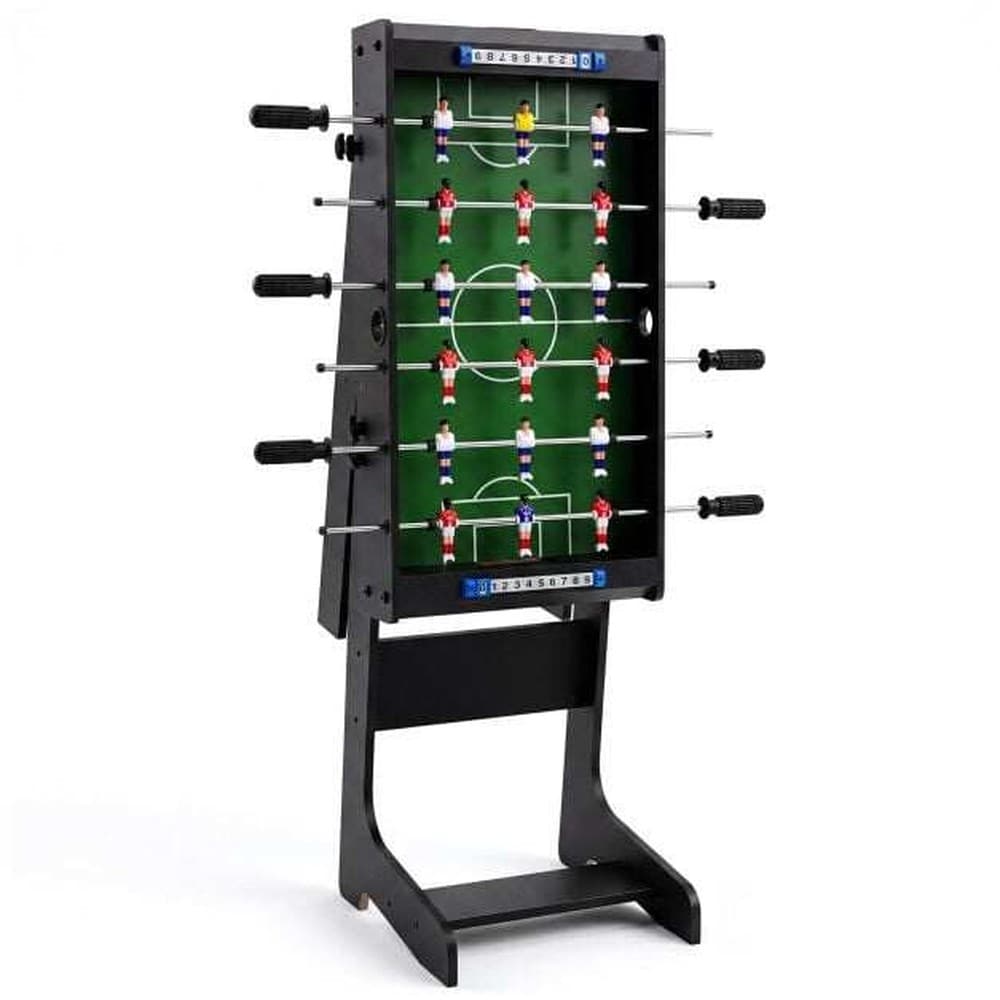 Bordfotball 109 x 36 x 33 cm – Svart / Sammenleggbart fotballbord / Fotballspill med stenger