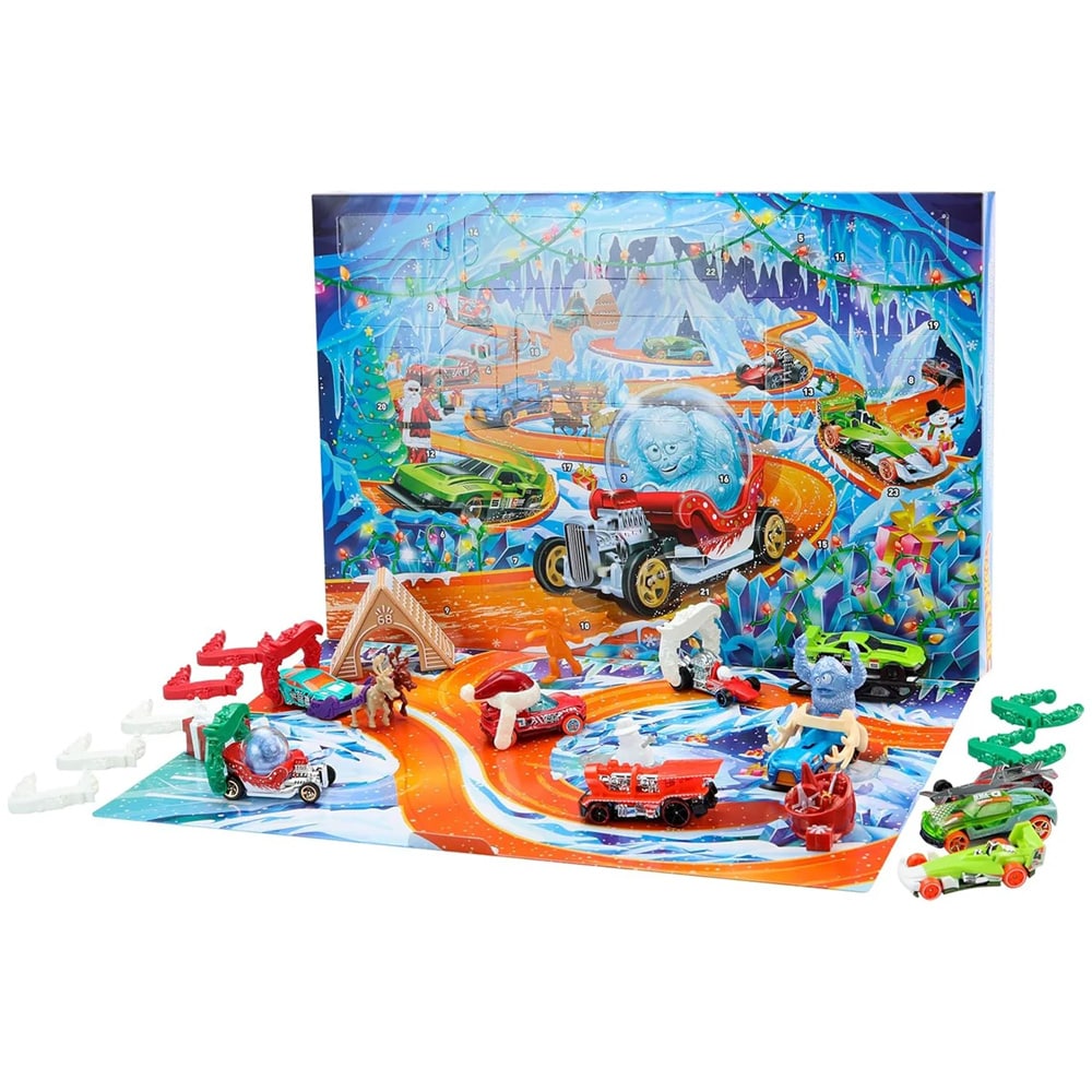 Hot Wheels-adventskalender 2026 / Bilkalender med lekebiler / Hot Wheels-julekalender
