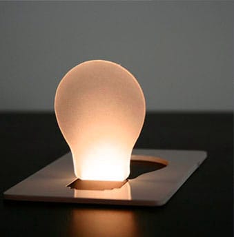 Kredittkort lampe med LED-belysning