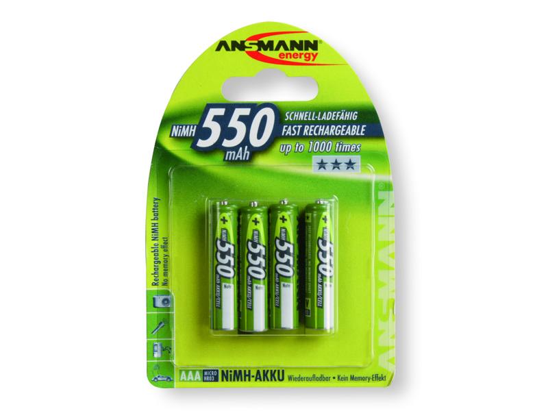 Ansmann oppladbare AAA 550mah Batterier