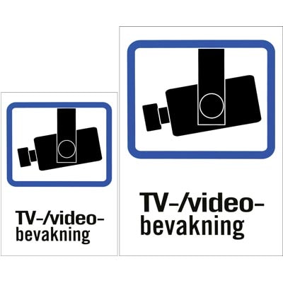 Plastskilt, TV/Video-bevakning