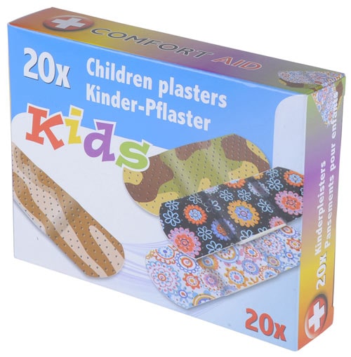 Barnplaster i herlige farger - 20-pakk