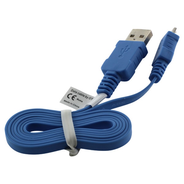Micro-Usb-kabel Flat Lysblå