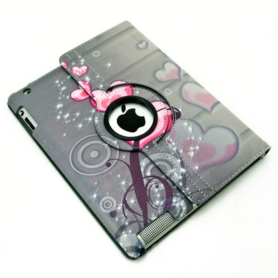 360 flipfutteral Hearts til iPad 3 / 4