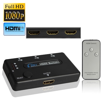 HDMI Switch med fjernkontroll - 3 innganger