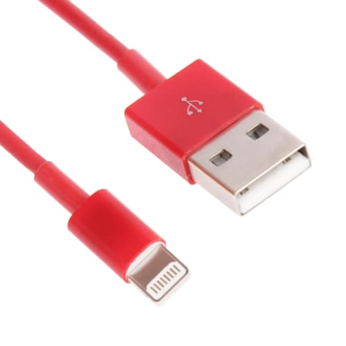 Usb-ledning iPhone 5 / SE / iPad 4 - Rød farge