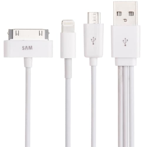 Usb-kabel 3i1 til iPhone / Samsung Tab / Micro-USB