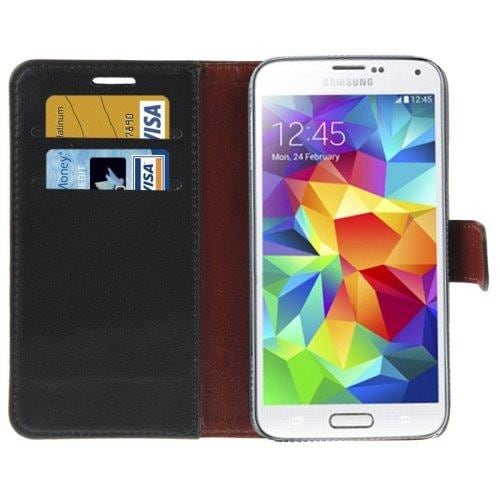 Flipfutteral holder & kredittkort til Samsung Galaxy S5 - Sort