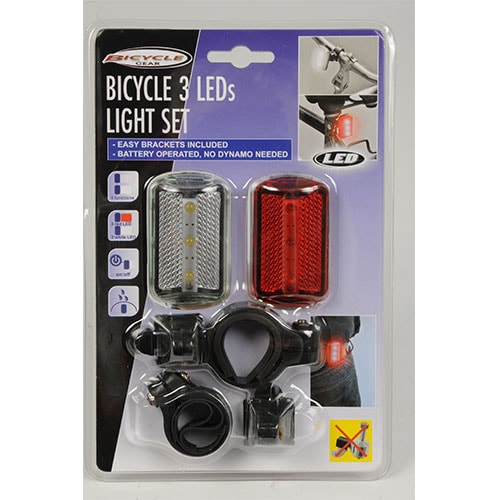 Sykkellys - Bak og fram 3 stk LED