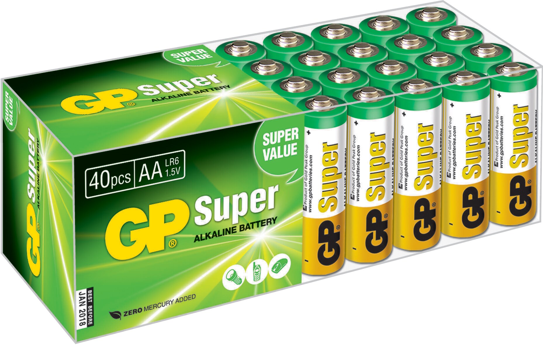 GP Superbatteri AA 40-pakk